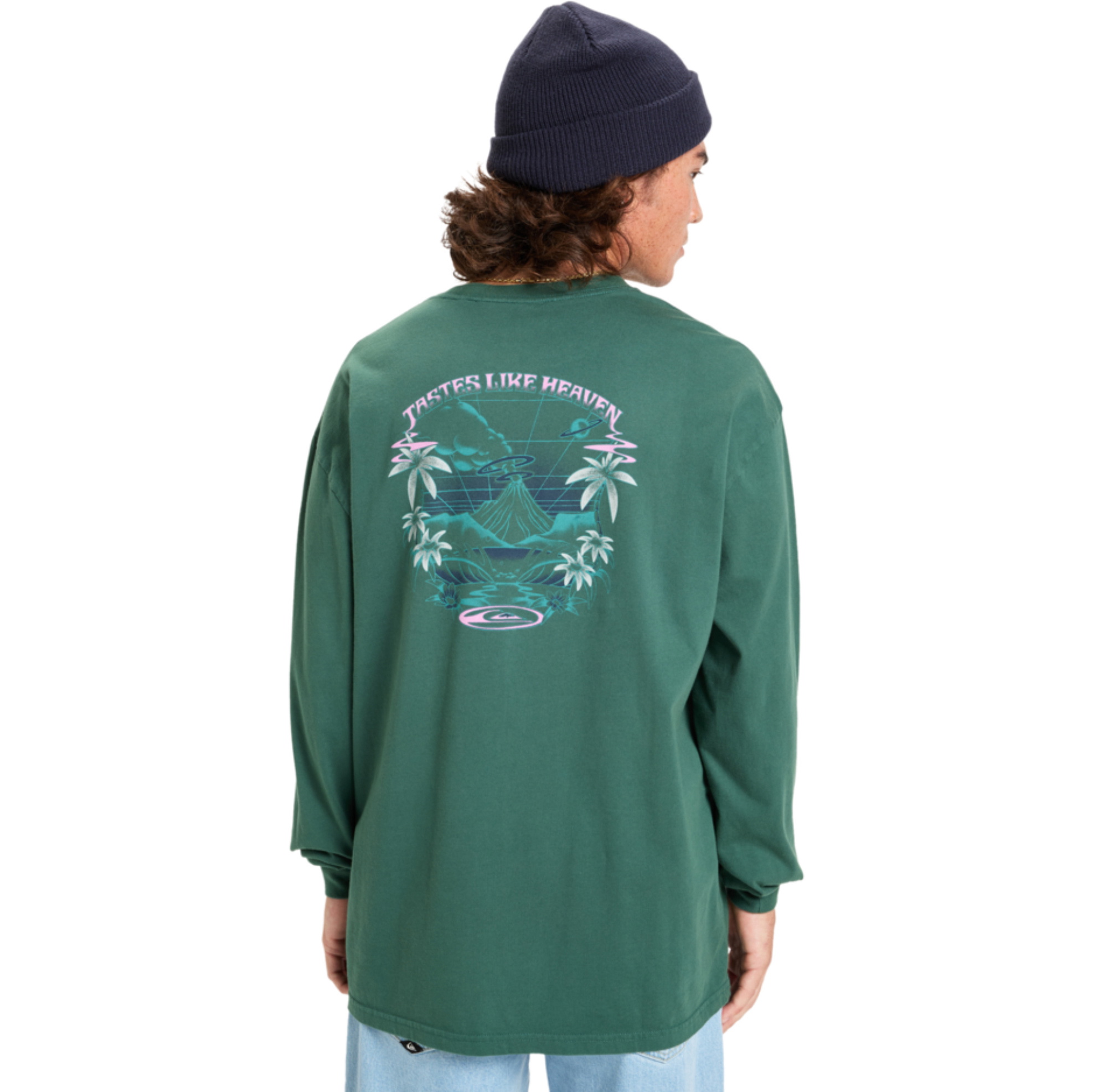 2025 Quiksilver Männer HW Hollow Coves Langarm Tee EQYZT08202 - Trekking Green